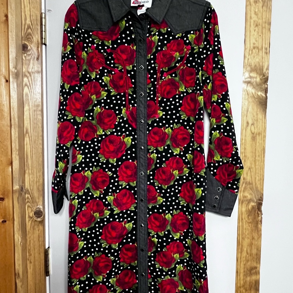 Red Rose Polka Dot Dress